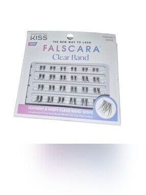 Kiss Falscara Clear Band Wispy Lashes - Black